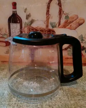 Sc12 Mr. Coffee Carafe 12 Cup Replacement Black Handle/lid Silver Band
