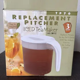 Tm70 Mr. Coffee Tp70 3 Quart Replacement Pitcher White Lid Iced Tea Maker