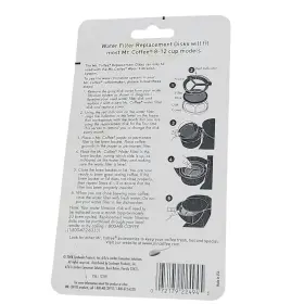 Wffpdq-10fs Mr. Coffee 2 Pack Water Filtration Replacement Disks Model Wff #2