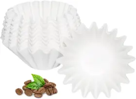 Mucxniiy 445052435449 1-2 Cup White Coffee Filters 100 Count Unbleached Basket Filter Paper Fo