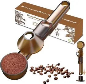 Cs1b-clear Mudygelay Coffee Scoop With Funnel For Ground Protein X Translucent Brown