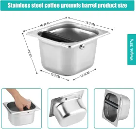 Mysenlan 641310695809 Coffee Knock Box Stainless Steel Spresso #2