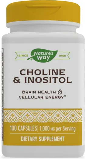 Natures Way 705353617096 Choline And Inositol - 1 000 Mg Supports Brain Health Cellular En