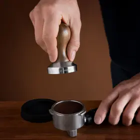 Navaris 063004214565 Coffee Tamper - Handheld Stainless Steel Espresso Press With Walnut H #2
