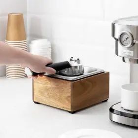 Navaris 063004281048 Coffee Knock Box - Stainless Steel And Wood Bin For Espresso Machine G #2