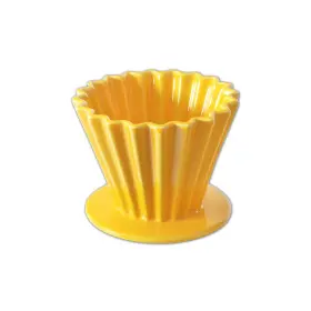 Needzo Jhcd3-ye Pour Over Coffee Dripper Yellow Ceramic Slow Brewing Accessories For Home Cafe