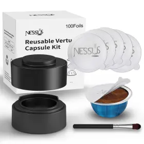Foils100 Nessus Reusable Vertuo Capsule Kit Alseal Ez Fit For Nespresso Pods
