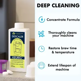 New England Stories 810135280495 Keurig Descaling Set 1 Year Cleaning And Maintaining Includes Bottle Of #3