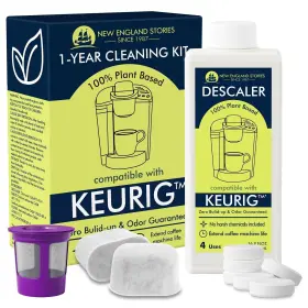 New England Stories 810135280495 Keurig Descaling Set 1 Year Cleaning And Maintaining Includes Bottle Of