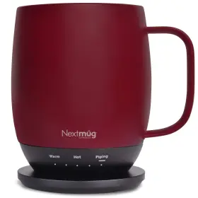 Nextmug By Nextboom 850043163084 Plus - Temperature-controlled Self-heating Coffee Mug Burgundy 18