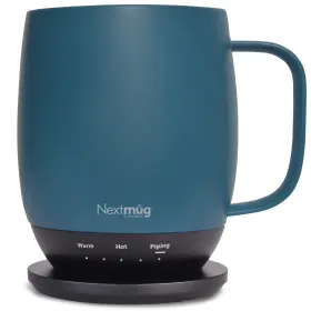 B0b6jsfpln Nextmug By Nextboom Temperature-controlled Self-heating Coffee Mug - Slate Blue 14 Oz