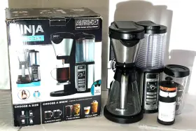 Cf060uk Ninja Coffee Bar Auto-iq Brewer Glass Carafe/travel Tumbler/straw/milk Frother