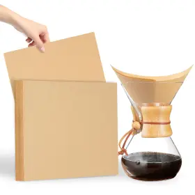 Ninsula 774882660910 Unbleached Coffee Filters For 4-7 Cups 50pcs 11x11 In Disposable