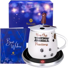 Nouvati 065009420070 Mug Warmer And Dog Coffee With Lid Set Excellent Heating Auto Shutoff 2 Heati