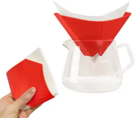 10pcs-red Nu24 Coffee Filters Set - Eco-friendly Pour Over Dripper Kit With 10 Red