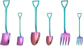 940nzdup12w60136 Osaladi Stainless Steel Spoon 6pcs Shovel Fork Colorful