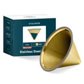 Oval-14 Ovalware Paperless Stainless Steel Pour Over Coffee Filter Reusable And Permanent Co