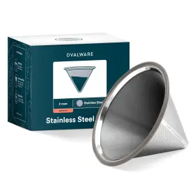 Ovalware Rj3-04 Paperless Stainless Steel Pour Over Coffee Filter Reusable And Per