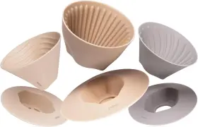 Palatti 977541720022 Porcelain Universal Pour Over Coffee Dripper Set Of 3 Dune Terra And Mist