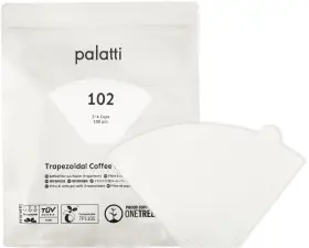 Palatti 977541720169 Trapezoidal Cone Coffee Filters 100 Count For #2 Pour Over Makers