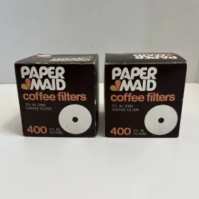 Paper Maid 041184404000 Coffee Filters 2 Boxes 400 Per Box 3 1/2 Inch Disk Nos