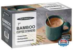 B0bfjrp58r Party Essentials Bamboo Coffee Stirrers 7 Inch - 1000 Pack Eco-friendly Sticks