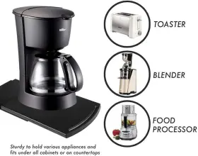 Partyreal 313047367327 Hosko Appliance Caddy Sliding Coffee Maker Tray 12 Inch Pot Slider Machine #3