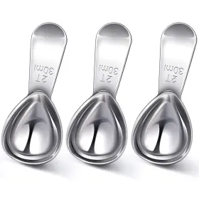 Patelai-296982 Patelai 3 Pieces Coffee Scoop Tablespoon Measuring Spoons 30 Ml Silver