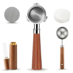 Pelyn 699838279896 54mm Bottomless Portafilter 3 Ears 5piece Espresso Kit With Wdt Tool Puck S
