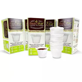 Perfect Pod 313045495428 Cafe Filters Paper Coffee Filter Liners For Reusable K-cups 500 Count - 100% Bio
