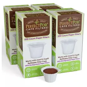 Perfect Pod 313093643628 Cafe Filters Paper Liners For Reusable K Cup Coffee Pods Disposable Filte
