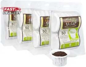 Perfect Pod 744110625288 Ez-cup Disposable Paper Filters With Patented Lid Design For Reusabl