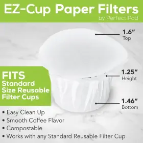 Perfect Pod 885411199013 Ez-cup 2.0 Disposable Paper Coffee Filters For Single-serve Reusa #2
