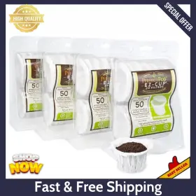 K85753-4 Perfect Pod Ez-cup Disposable Paper Filters With Patented Lid Design For Reusabl
