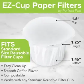 K85753-6 Perfect Pod Ez-cup 2.0 Disposable Paper Coffee Filters For Single-serve Reusable #2