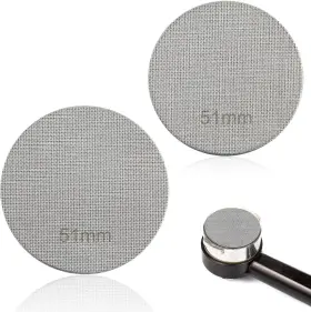 Peutier 313055823846 2pcs 51mm Espresso Screen Filter 316 Stainless Steel Puck 150 M