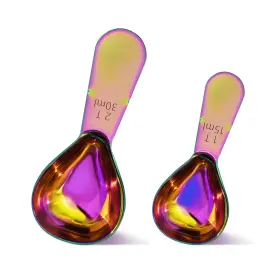 Bn-038p-us Philbinden 2 Pieces Stainless Steel Coffee Scoops Set 1 Tbsp Medium Colourful