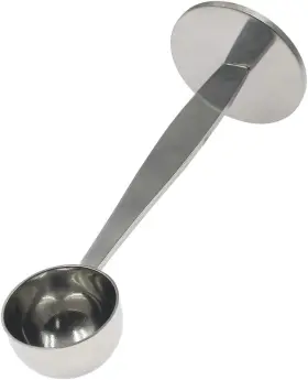 Tuor1314 Phituoda 2-in-1 Coffee Scoop Stainless Steel Measuring And Tamping Silver
