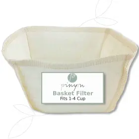 Pinyon Products 627843023968 Cloth Reusable Basket Coffee Filter Size #2 Made In Canada Of Hemp And Organic