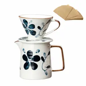 Kbf003 Pjz Pour Over Coffee Maker Set 60 Angle Ceramic Dripper F