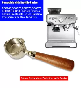 Cof54-w Plugsharge 54mm Bottomless Portafilter Stainless Steel Espresso Machine Filter Replacement #3
