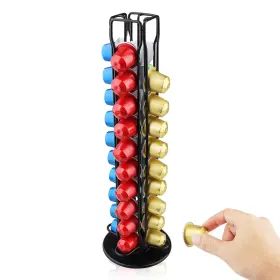 40podsholder-2508 Pluzluce Coffee Pod Holder Compatible With Nespresso Original 40 Black