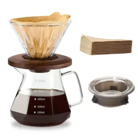 Polydremio 783970538918 Pour Over Coffee Maker 20 Oz Borosilicate Glass Carafe With 100 Pcs Size 02