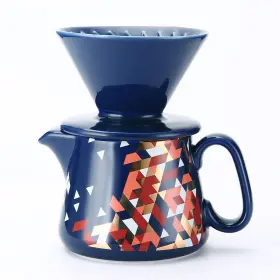 Polydremio 783970539045 Pour Over Coffee Maker Ceramic Dripper With 100 Pcs V60 Paper Filter Server Lid