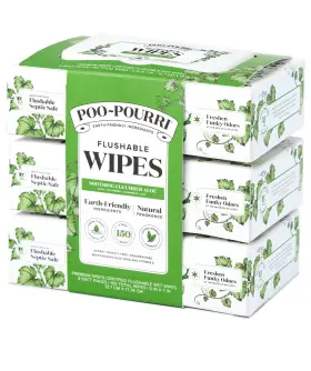 Poo-pourri A05-150-9548-2 Flushable Wipes - Made With Plant Based Fibers Aloe And Vitamin E