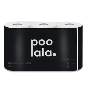 Poolala 197644967100 100% Organic Bamboo Toilet Paper Rolls - 6 Pack 3 Ply 400 Sheets Per