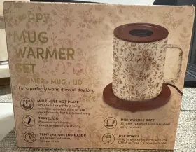 Poppy 840388303610 Mug Warmer Set With Led Lid Heats To 122 Usb Powered Hot Plate Floral