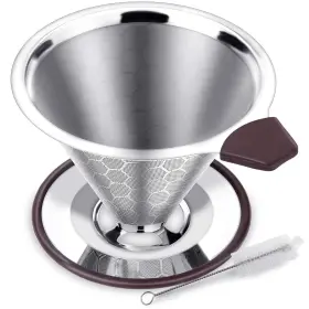 Pour Over Coffee Filter Dripper 732083306013 Stainless Steel Paperless Reusable