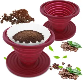 Prasacco-547435 Prasacco 1-s 2 Pieces Collapsible Pour Over Coffee Dripper Portable Camping