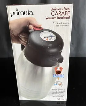 Pes-5020 Primula New Carafe 2 Liter Temp Assure Vacuum Insulated Stainless Steel - Nib